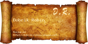 Dobrik Robin névjegykártya